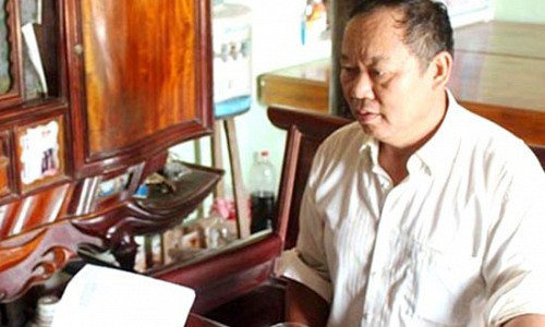 Ông Nguyễn Bá Quý, người làm đơn tố cáo Kiểm sát viên, Chánh án, Thẩm phán, Thư ký Tòa án huyện Triệu Sơn.