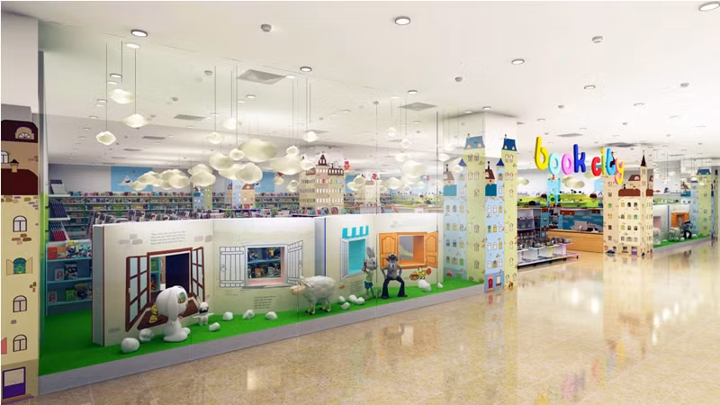 Được xây dựng theo concept độc đáo của một thành phố thu nhỏ, với thiết kế vô cùng độc đáo, phù hợp tâm lý trẻ em, Nhà sách Book City tại VinKC mở ra một kho tàng tri thức cho trẻ với với gần 7.000 đầu sách và băng đĩa đa dạng về thể loại và mang tính giáo dục cao.