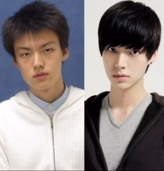 Từ một chàng trai có vẻ ngoài bình thường, chỉ cần chỉnh sửa mí mắt, độn cằm, nâng mũi sẽ biến thành mĩ nam ngay.