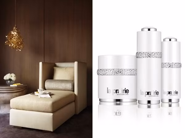 Spa sáng da 1000 USD/lần. Spa La Prairie tại Ritz-Carlton cung cấp các dịch vụ chăm sóc da mặt độc đáo, massage trị liệu. Làm đẹp tại Ritz-Carlton, khách hàng sẽ được trị liệu với một bọc trứng cá muối và một máy massage với bốn tay cầm với giá 1000 USD/lần.