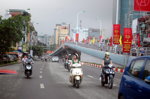 Ngã tư Đại Cồ Việt - Trần Khát Chân sáng nay (30/8) không còn ách tắc.