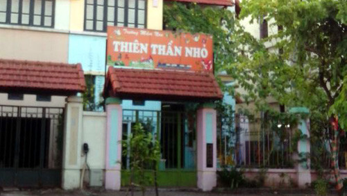 Trường mầm non nơi cháu Hương được bố mẹ mang tới gửi.
