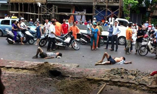 Hiện trường vụ 2 công nhân bị điện giật.