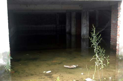 Nước ngập tứ phía.