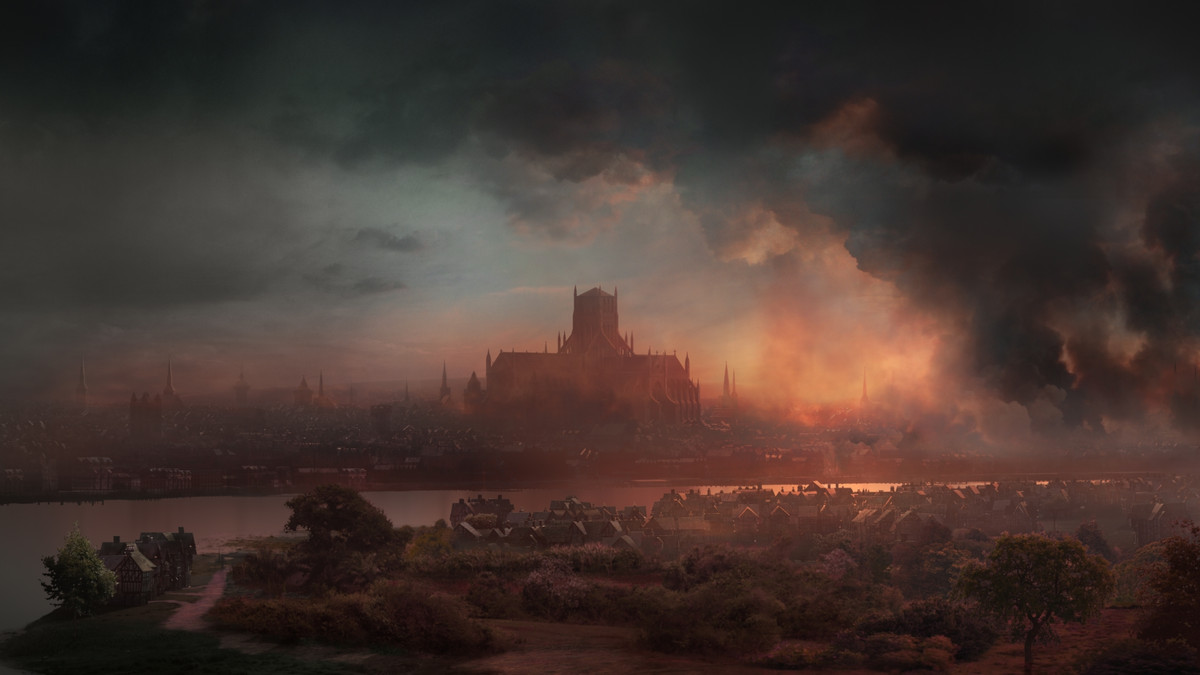 Theo thống kê, trận đại hỏa hoạn năm 1666 đã phá hủy 13.200 tòa nhà, khiến khoảng 100.000 người rơi vào tình trạng vô gia cư. Một diện tích rộng 1,62 km2 của thành phố bị thiêu rụi hoàn toàn. Ảnh: The Brewery VFX.