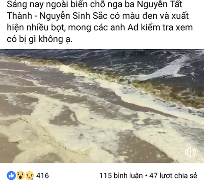 Biển Đà Nẵng bất ngờ đổi màu, bọt vàng ố - ảnh 2