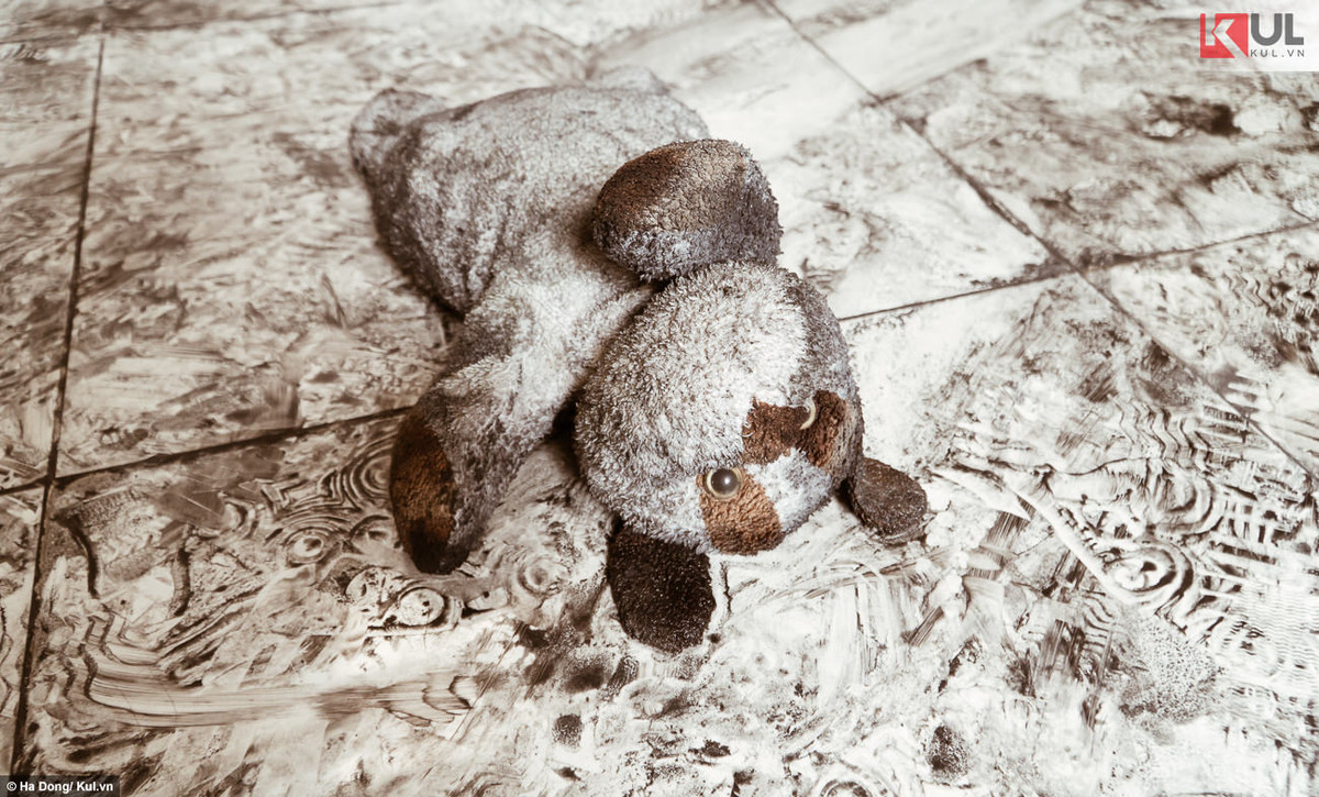 Đồ đạc bị bỏ lại, vài cái ghế, dép giầy tứ tung, con thú bông chắc đã từng là người bạn thân của em bé nhỏ nào đấy cũng nằm chỏng chơ trên sàn khiến ai nhìn thấy đều không thể nén một tiếng thở dài.