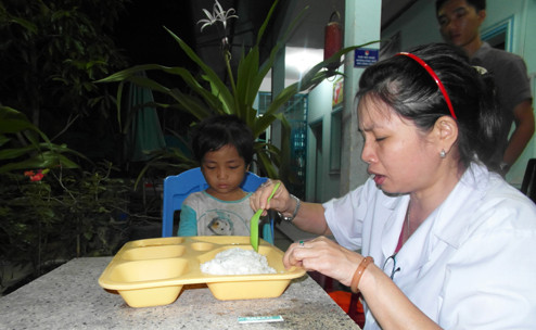 Bé Thành Đức được nuôi dưỡng tại Trung tâm bảo trợ xã hội TP HCM.