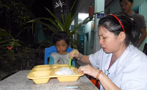 Bé Thành Đức được nuôi dưỡng tại Trung tâm bảo trợ xã hội TP HCM.