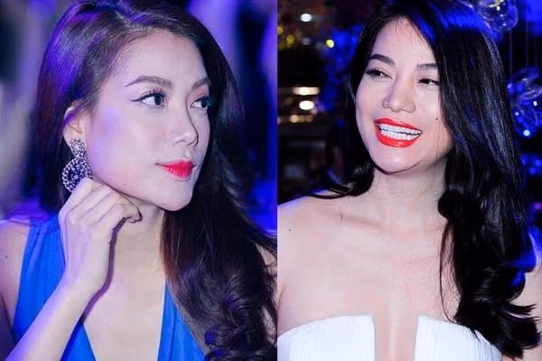 Thậm chí ở nhiều góc chụp phần chóp cằm của cô còn lệch hẳn sang một bên.