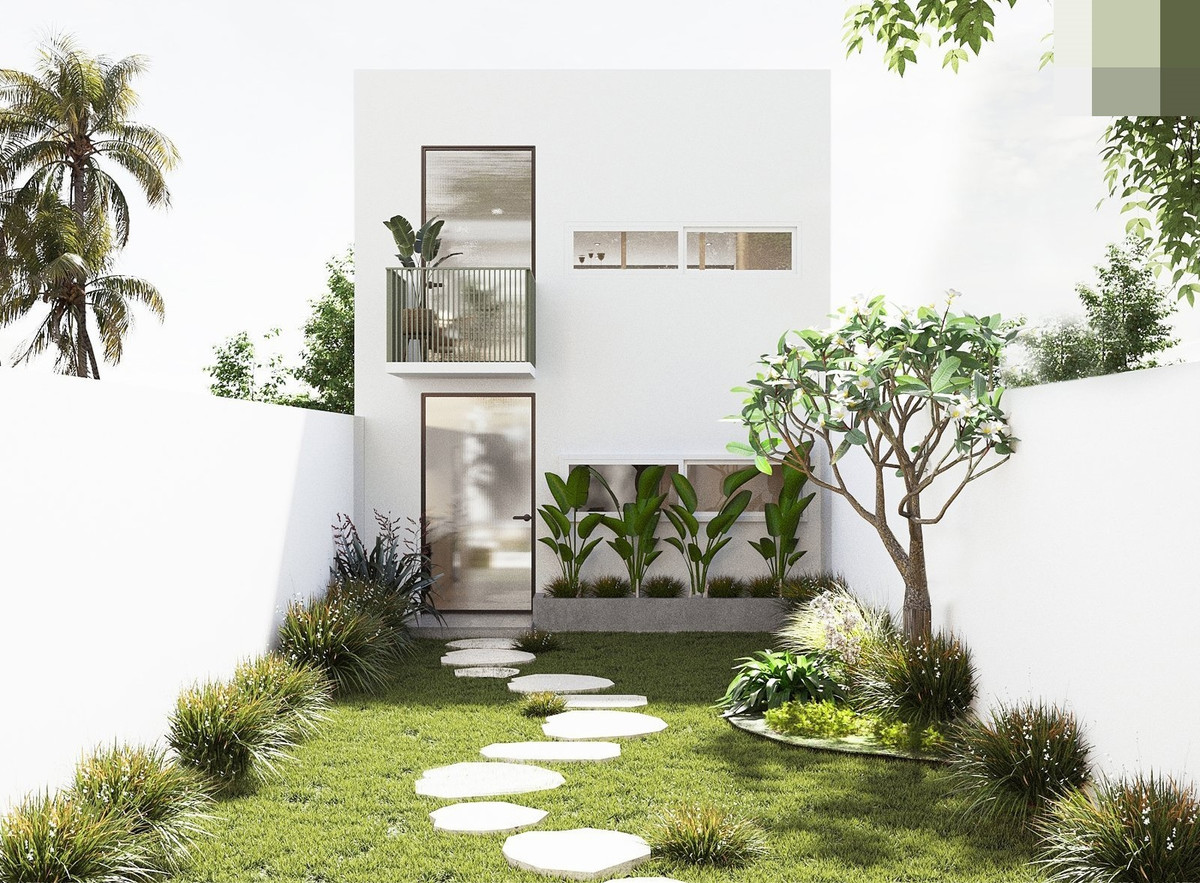 Mảnh vườn sau nhà có thể dùng làm nơi cắm trại tại gia, tiệc nướng BBQ hoặc những bữa tối ngoài trời lãng mạn. Công trình dự kiến khởi công vào tháng 9/2022.