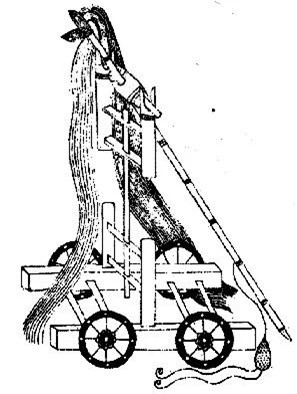 "Phát thạch xa" là tên gọi của loại máy ném đá có bánh xe.
