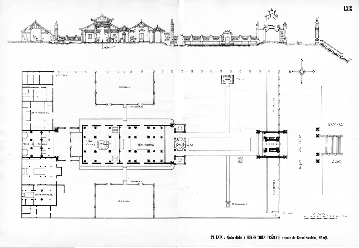 Quán Huyền Thiên Trấn Vũ ở đại lộ Grand-Bouddha (Phật Lớn), tức đền Quán Thánh bên đường Quán Thánh ở Hà Nội ngày nay.
