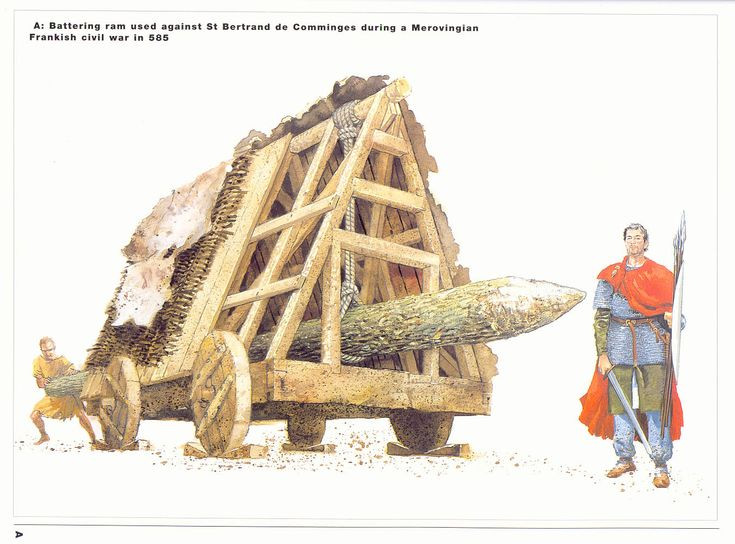 Nếu máy bắn đá và ballista là vũ khí công thành tâm xa, thì xe đập thành (battering ram) là vũ khí phá thành tầm gần. Cấu tạo của nó khá đơn giản, gồm một khúc gỗ nặng treo trên giá đặt trên bánh xe. Khi tiếp cận mục tiêu, những người lính sẽ dùng lực tay kéo khối gỗ về phía sau lấy đà rồi đẩy mạnh nó về phía trước, tạo nên những cú đập mạnh.