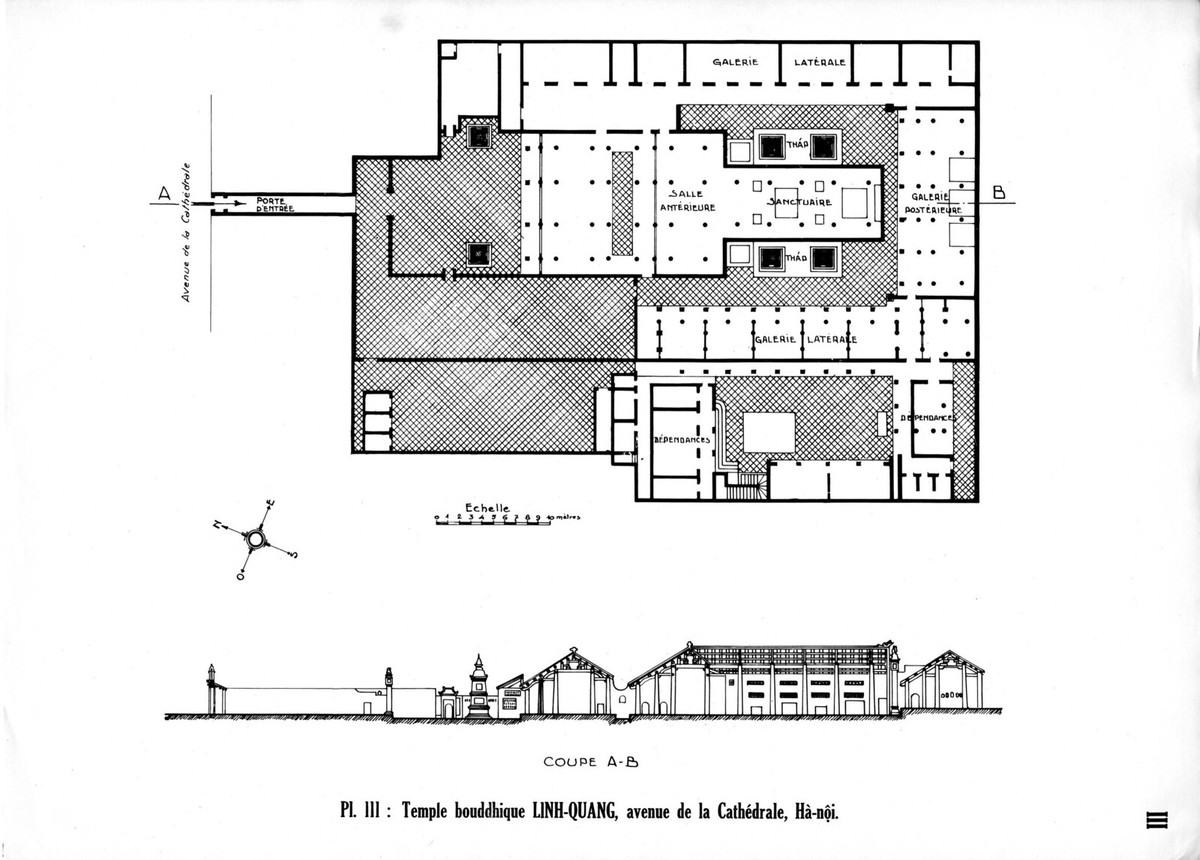 Chùa Linh Quang trên phố Cathédrale, tức chùa Bà Đá ở số 3 phố Nhà Thờ, Hà Nội ngày nay.