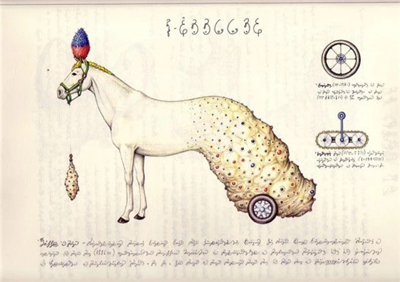 3. Codex Seraphinianus: Đây được coi là cuốn sách kỳ bí nhất mọi thời đại và tác giả Luigi Serafini mới đây vừa phát hành một phiên bản mới của nó. Cuốn sách được viết từ những năm 1970 và có cấu trúc tương tự như bản viết tay Voynich. Sự khó hiểu, phi cú pháp cũng như sự đam mê những loài động thực vật kỳ lạ được khắc họa trong cuốn sách: cuốn sách chứa “những chiếc xe tải có đầu người, các xương được ghép vào những cơ thể mới và những loài động vật kỳ quái không tồn tại”. Cuốn sách được xuất bản vào đầu những năm 80 và ngay lập tức trở nên nổi tiếng và nhận được sự quan tâm của độc giả trên thế giới.