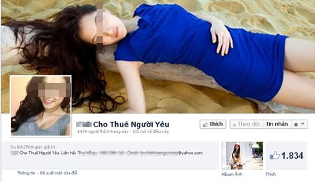 Các page cho thuê người yêu xuất hiện ngày càng nhiều hơn, với những hình ảnh "hàng cho thuê" đẹp long lanh, rất dễ hút khách.