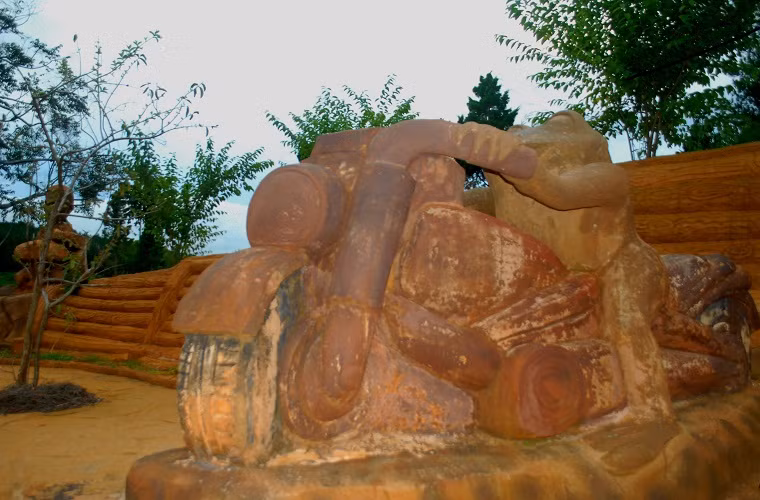  Ếch đi xe môtô.