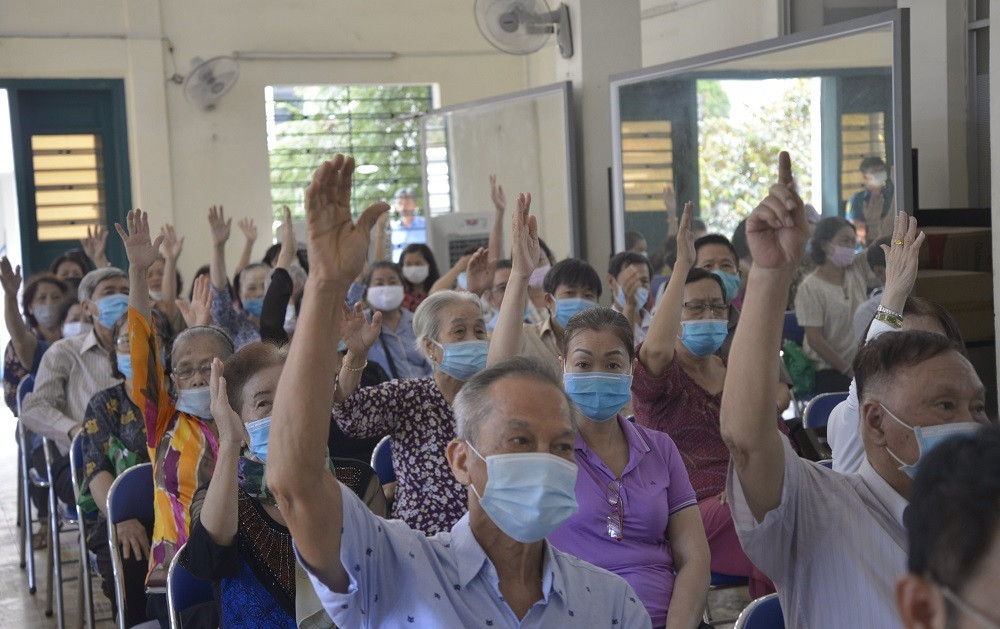 Tại hội nghị, 100% cử tri tham dự đã biểu quyết thống nhất giới thiệu ông Nguyễn Thiện Nhân ứng cử ĐBQH khoá XV.