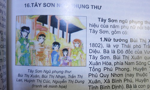 “Tây Sơn ngũ phụng thư” được minh họa bằng các nhân vật hoạt hình Nhật Bản.