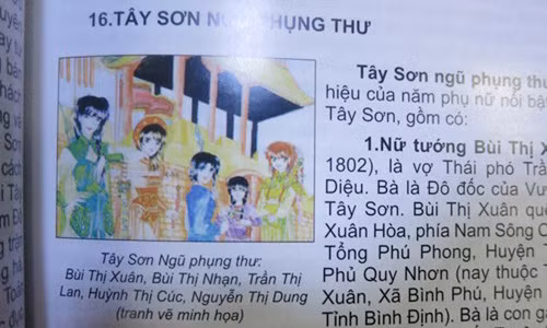 “Tây Sơn ngũ phụng thư” được minh họa bằng các nhân vật hoạt hình Nhật Bản.