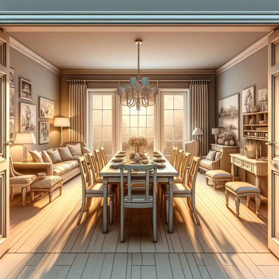 Cach chua loi phong thuy khi phong an doi dien cua ra vao-Hinh-3