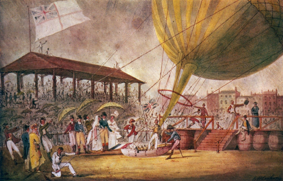 Năm 1799, vợ của Garnerin, Jeanne-Genevieve, trở thành người phụ nữ đầu tiên nhảy dù. Năm 1802, Garnerin đã thực hiện một cú nhảy ngoạn mục từ độ cao 2.438 mét trong một cuộc triển lãm ở Anh.