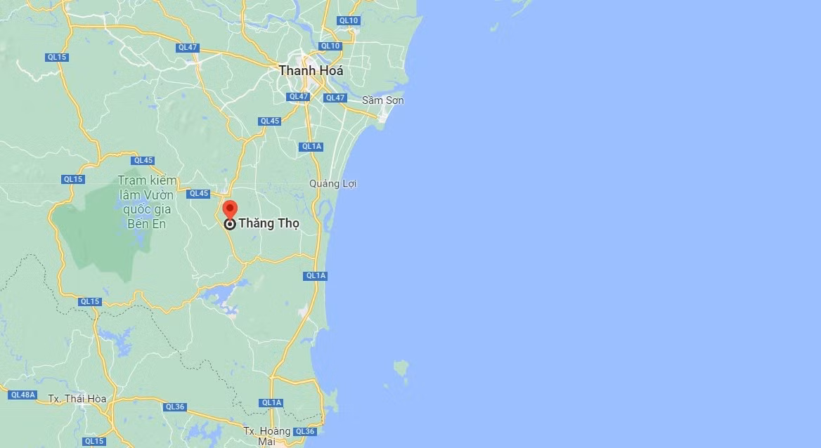 Xã Thăng Thọ, nơi có dự án nhà máy nước sạch dang dở. Ảnh: Google Maps.