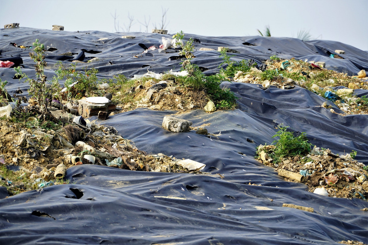 Trong khi chờ đợi, đơn vị quản lý tiếp tục dùng phương án xử lý chủ yếu là tập kết, lu lèn nén, phun hóa chất, chôn lấp và phủ bạt.