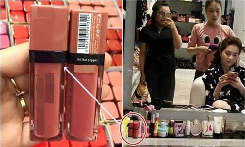 Dòng son Ngọc Trinh sử dụng ngoài thị trường chỉ có giá vài trăm nghìn đồng.