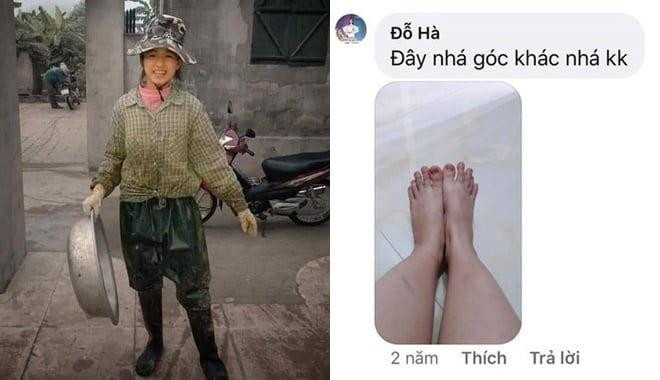 Trước đây, Hoa hậu Đỗ Thị Hà cũng từng chia sẻ cận cảnh bàn chân với chú thích "mới đi làm nail về" song thực chất là cô đang khoe bộ móng chân đã bị ố vàng do làm ruộng.