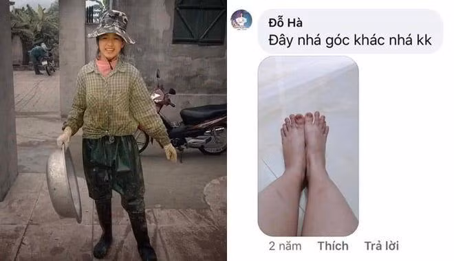 Trước đây, Hoa hậu Đỗ Thị Hà cũng từng chia sẻ cận cảnh bàn chân với chú thích "mới đi làm nail về" song thực chất là cô đang khoe bộ móng chân đã bị ố vàng do làm ruộng.