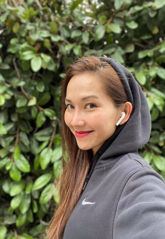 Kim Hiền chạy bộ mỗi sáng để khởi đầu ngày mới tràn năng lượng.