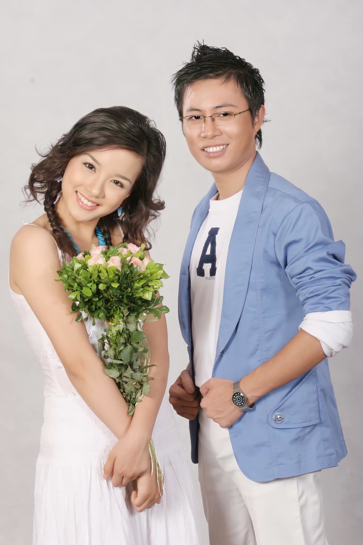 MC Lê Anh và MC Minh Trang thời trẻ.