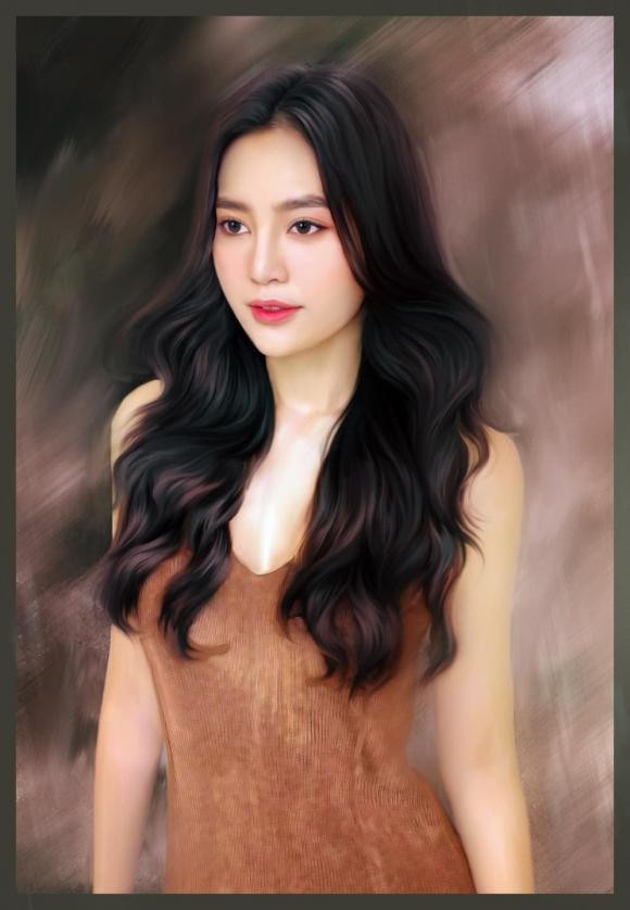 Ninh Dương Lan Ngọc khoe ảnh được fan vẽ tặng.