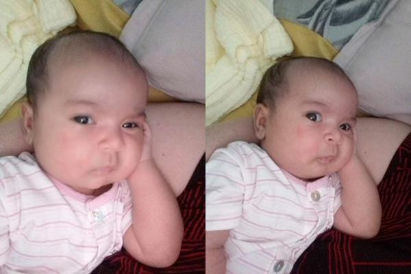 oạt biểu cảm "khó đỡ" của bé Moon cũng bị mẹ phanh phui cho cô chú, anh chị xem.