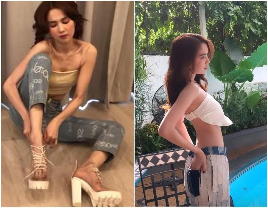 gười đẹp từng liên tục xuất hiện với vóc dáng khẳng khiu đáng báo động. Cô gầy đến trơ xương khiến những đường cong mềm mại cũng không còn, vẻ hấp dẫn nữ tính giảm hẳn đi khi mặc bra. Đặc biệt là khi nhìn nghiêng mới thấy vòng 1 như "trốn" đi đâu mất.