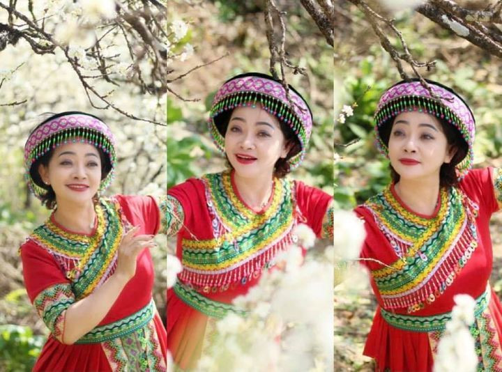 Nghệ sĩ Trà My với trang phục dân tộc.