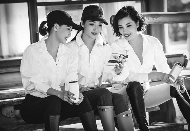 Hoa hậu Giáng My, Hà Kiều Anh và siêu mẫu Vũ Cẩm Nhung có dịp hội ngộ trong chuyến nghỉ dưỡng tại M’Đrắk, Đắk Lắk.