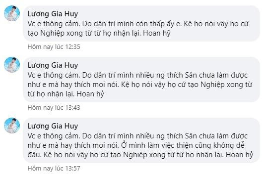 Luong Gia Huy bi chi trich khi bao ve Thuy Tien, che 