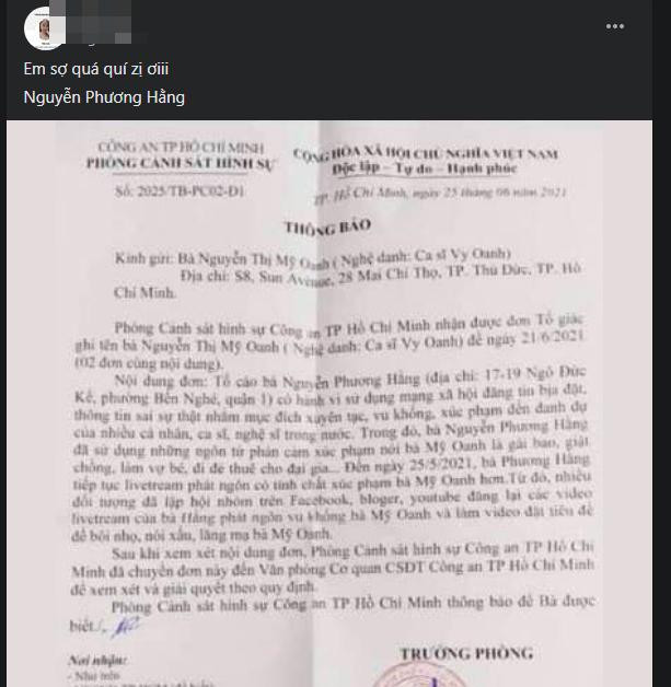 Vy Oanh cong khai loat tin nhan 