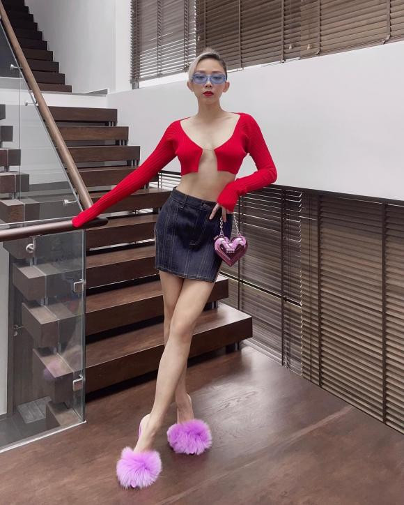 Mới đây nhất, trong một khoảnh khắc Tóc Tiên đăng tải trên người hâm mộ đều đổ xô sự chú ý vào thiết kế mà người đẹp đã khoe. Lần này nữ ca sĩ chọn cho mình một chân váy cùng chiếc áo "nửa kín nửa hở", make-up nhẹ nhàng khiến dân tình thích thú. Bên cạnh đó, người đẹp lại không hề tăng cân mà ngược lại body lại rất đâu vào đấy.