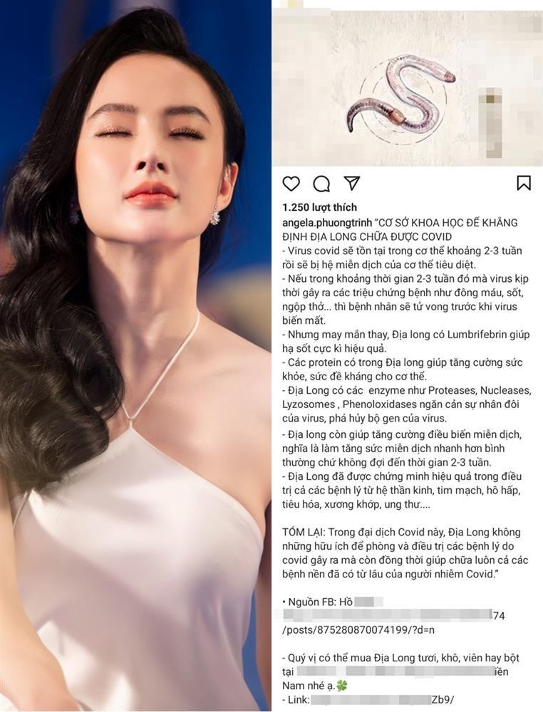 Angela Phuong Trinh chia se thuoc chua COVID-19 gay phan no