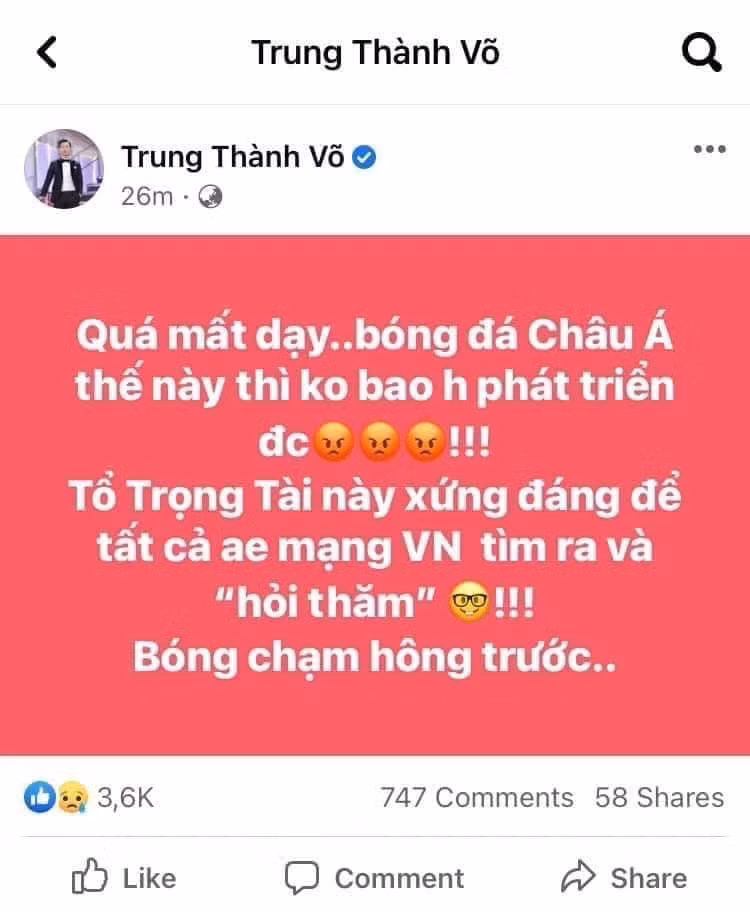 Thành Trung bị chỉ trích vì cổ xúy dân mạng “tấn công” trọng tài - Hình 2 Thanh Trung bi chi trich vi co xuy dan mang “tan cong” trong tai-Hinh-2