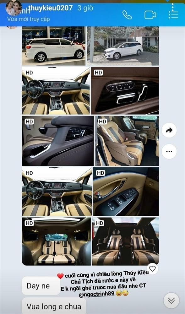 Ngoc Trinh tang xe tien ty cho giup viec Thuy Kieu dung 1/5-Hinh-3