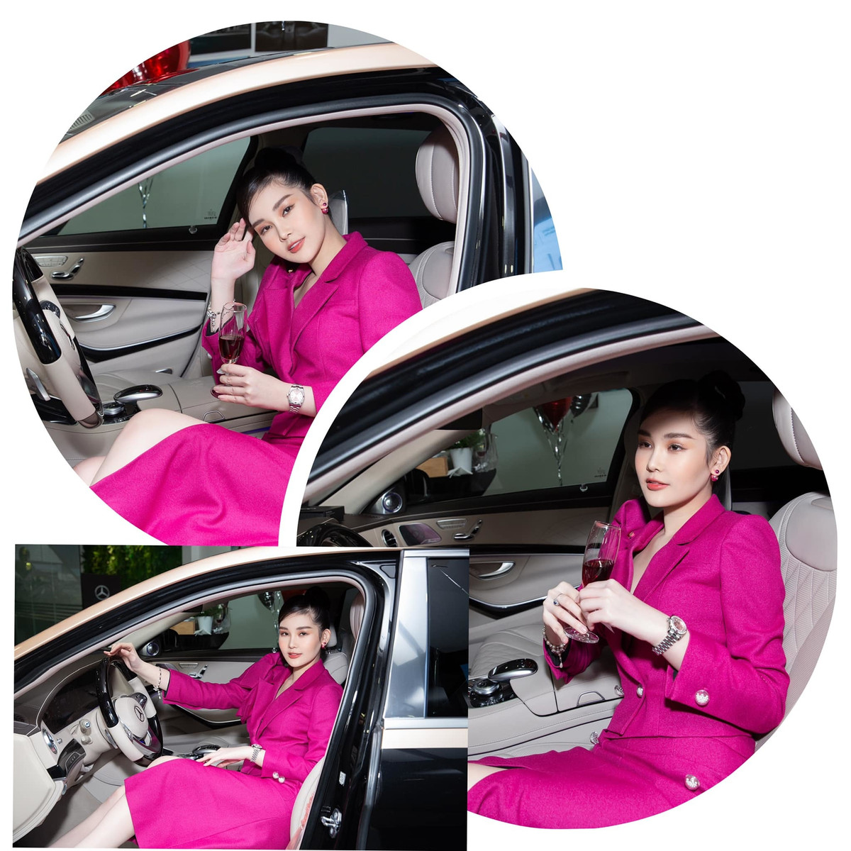 Lê Âu Ngân Anh khoe ô tô mới sắm.