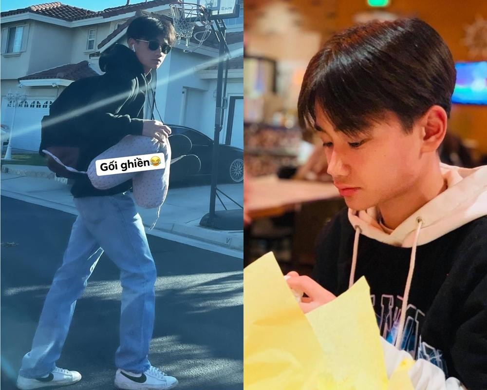 Quý tử Sonic nhà diễn viên Kim Hiền lớn phổng phao, ra dáng thanh niên với chiều cao nổi bật ở tuổi 16. Cậu sở hữu ngoại hình khỏe khoắn, nam tính.