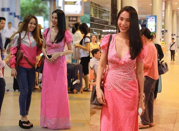 Một outfit sân bay khác với chiếc váy hồng quê độ của Thủy Tiên.
