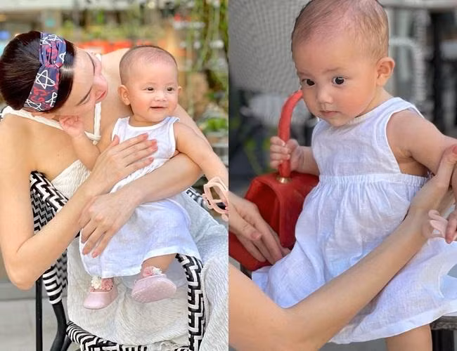 Một chiếc váy kiểu dáng "basic" nhưng vẫn đẹp miễn chê, phối kèm là giày hồng gắn hoa nhỏ xinh.