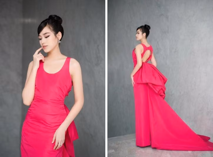 Thiết kế với những khoảng cắt xẻ vừa phải, phần cổ xẻ sâu, phần eo chiết khéo léo vừa tôn lên được vóc dáng chuẩn chỉnh lại vừa tạo cảm giác kín đáo, trang nhã cho người diện.